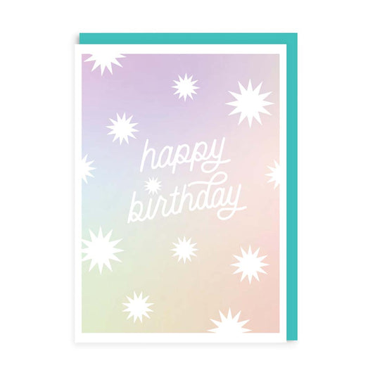 Happy Birthday Star Burst Greeting Card