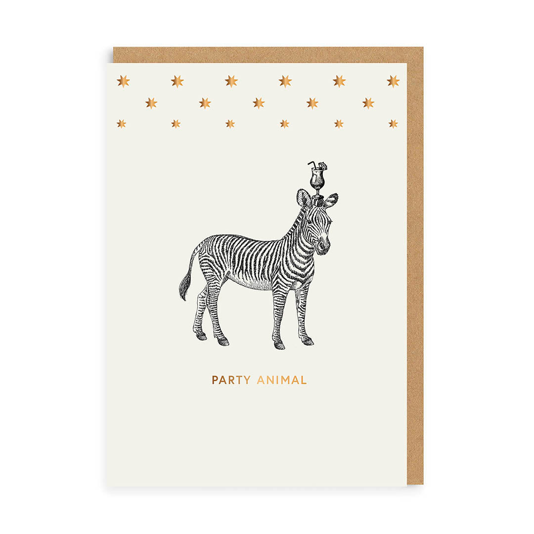 Mono Party Animal Zebra Greeting Card