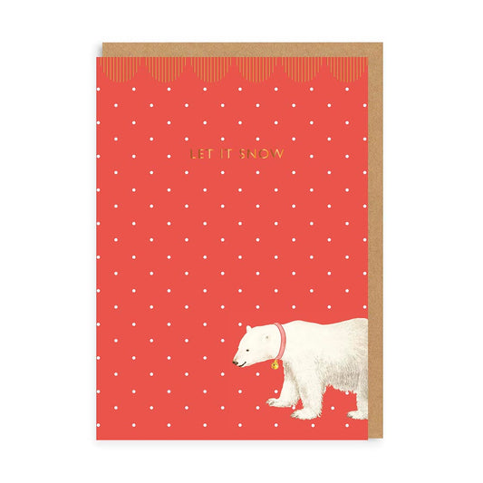 Let It Snow Polar Bear Greeting Card