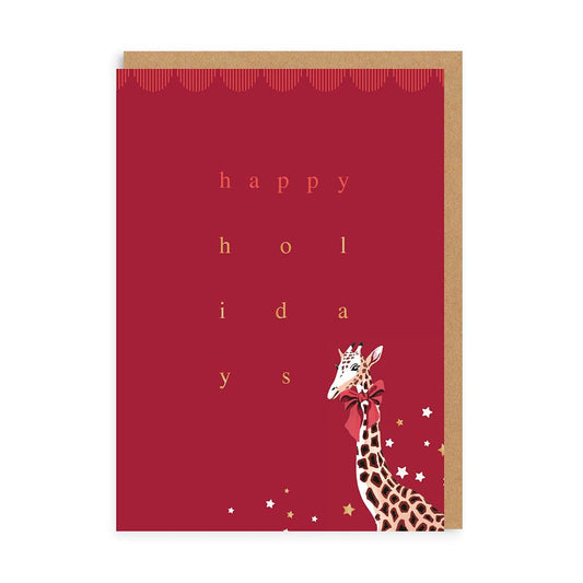 Happy Holidays Giraffe Greeting Card