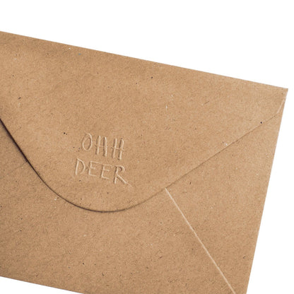 Brown A6 Kraft Envelope with Ohh Deer Logo detailing