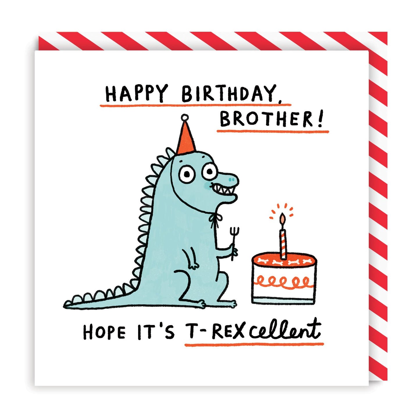 T-rexellent Birthday Brother Square Greeting Card