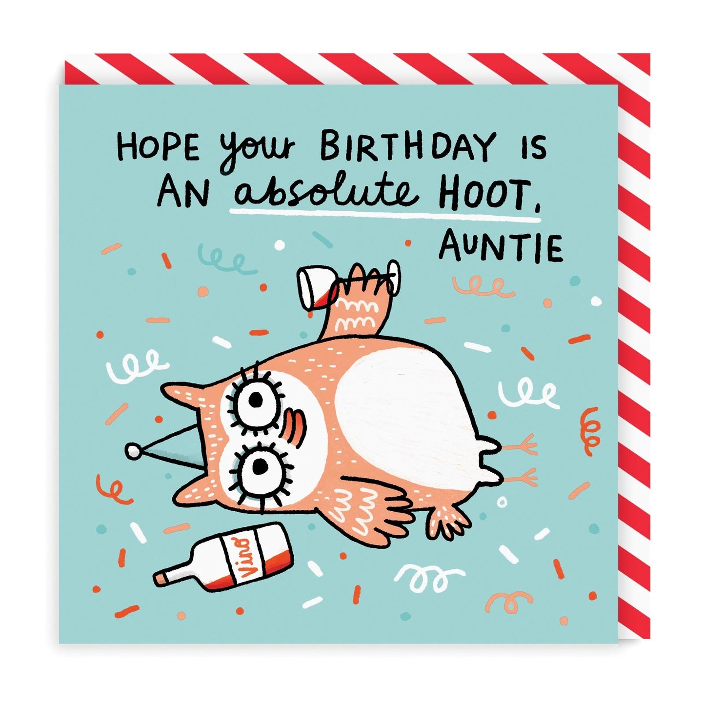 Birthday Hoot Auntie Square Greeting Card