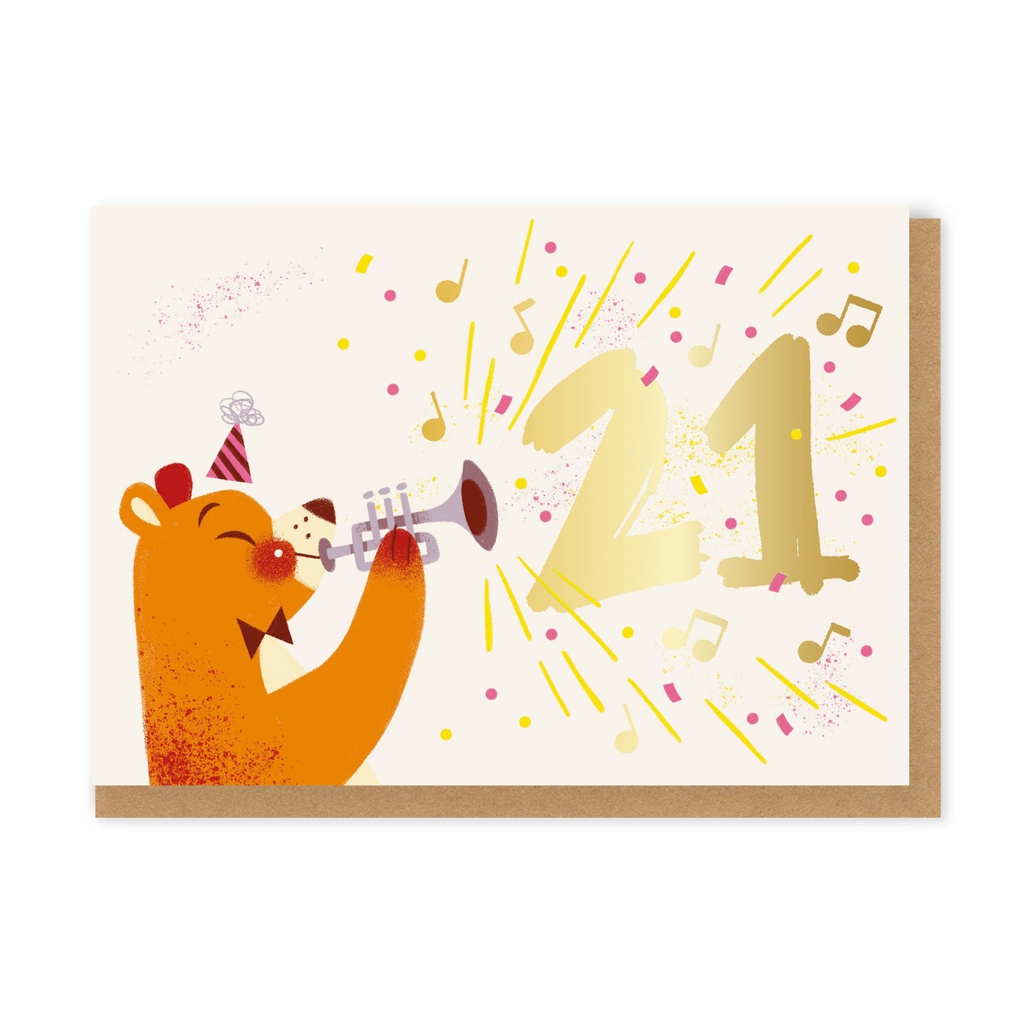 21 Trumpet Bear Greeting Card