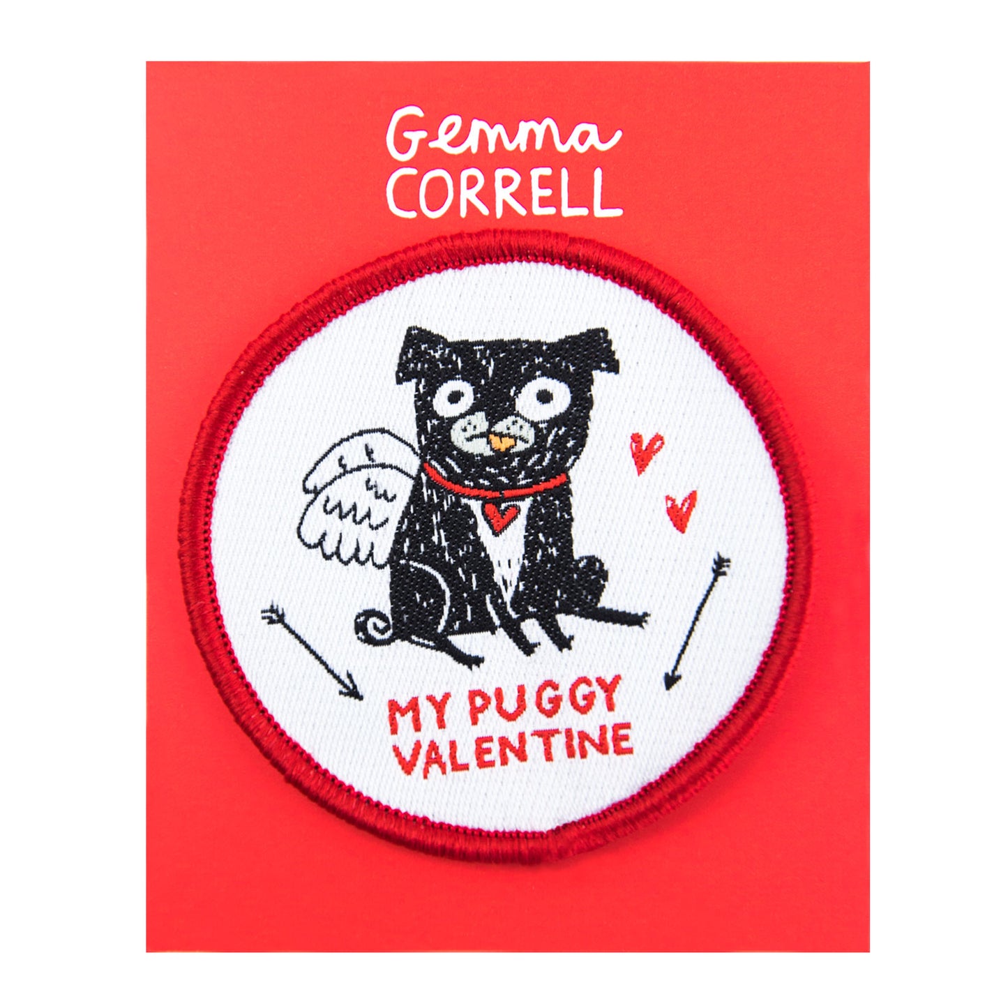 My Puggy Valentine Woven Patch
