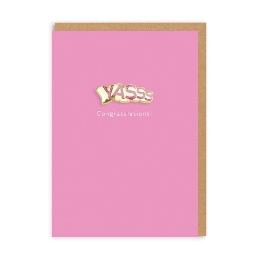 Yasss Congratulations Enamel Pin Greeting Card