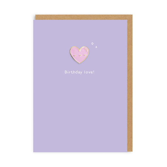 Birthday Love Enamel Pin Greeting Card