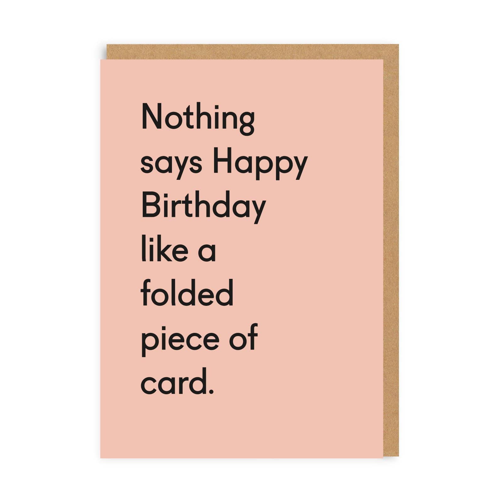 Folded Piece Of Card Birthday Greeting Card