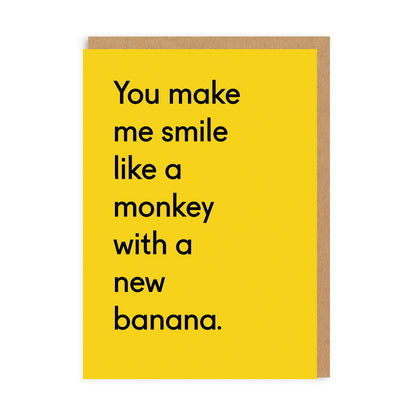 Monkey With a New Banana Greeting Card